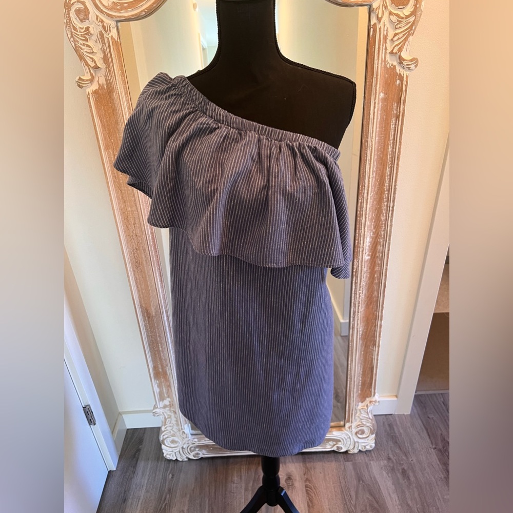 Blue and white striped dress size medium